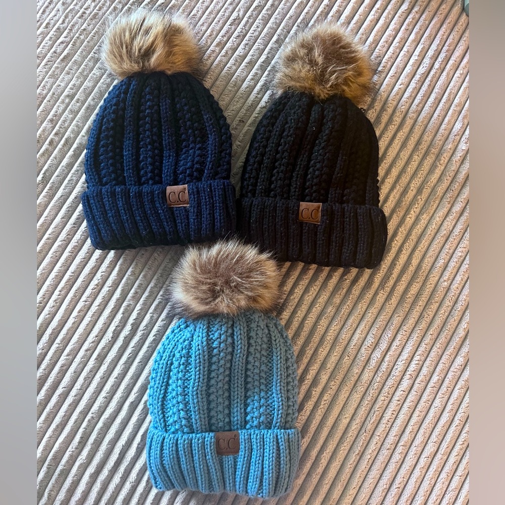 Set of CC Pom Pom winter hats